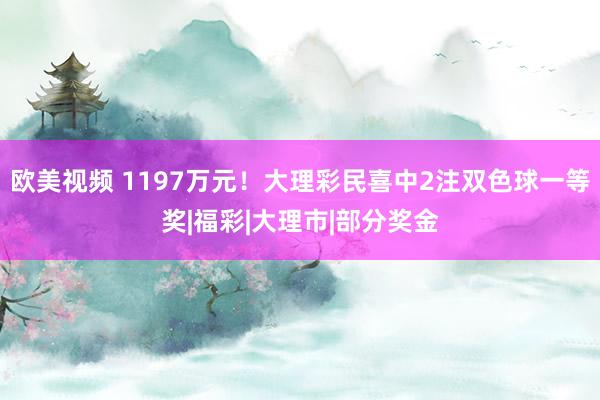 欧美视频 1197万元！大理彩民喜中2注双色球一等奖|福彩|大理市|部分奖金