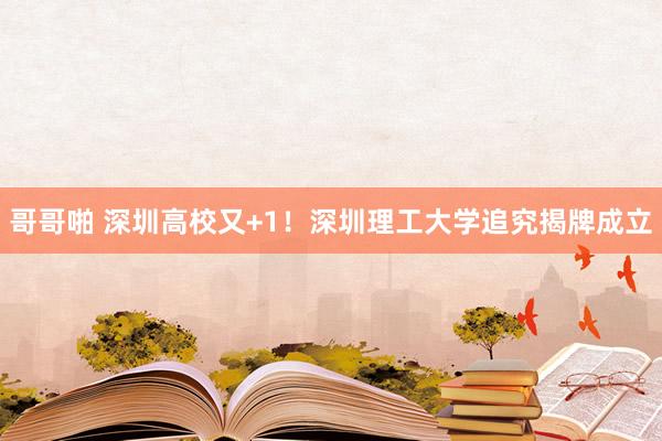 哥哥啪 深圳高校又+1！深圳理工大学追究揭牌成立