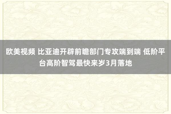 欧美视频 比亚迪开辟前瞻部门专攻端到端 低阶平台高阶智驾最快来岁3月落地