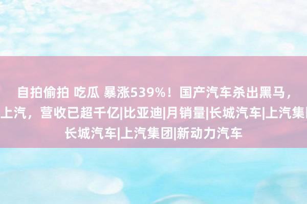 自拍偷拍 吃瓜 暴涨539%！国产汽车杀出黑马，背靠华为反超上汽，营收已超千亿|比亚迪|月销量|长城汽车|上汽集团|新动力汽车